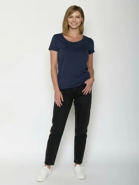 GreenBomb GREENBOMB Basic Loves - Sportliches T-Shirt aus Bio-Baumwolle / GOTS / Fair & Vegan, Blau (marineblau), – Produktbild 3 von 4