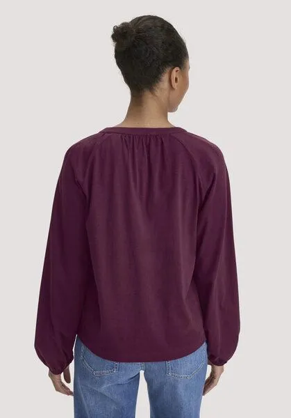 hessnatur hessnatur Jersey-Bluse Relaxed aus reiner Bio-Baumwolle, Fuchsia, – Produktbild 2 von 4