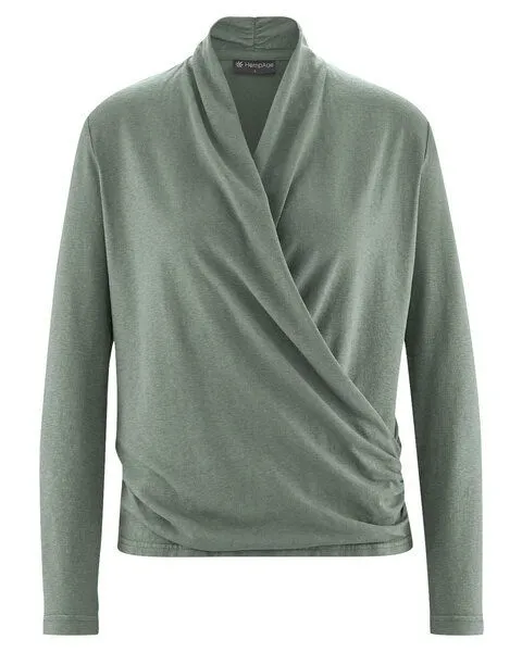 HempAge HempAge Langarmshirt Hanf/Biobaumwolle, Thyme(grün), – Produktbild 2 von 3