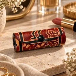 Janselo Savanna Rhythm Design Shanti-Leder-Lippenstift-Etui – Produktbild 1 von 1
