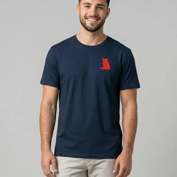 little kiwi little kiwi Herren T-Shirt, "Fuchs", Blau-dark heather indigo, – Produktbild 2 von 2