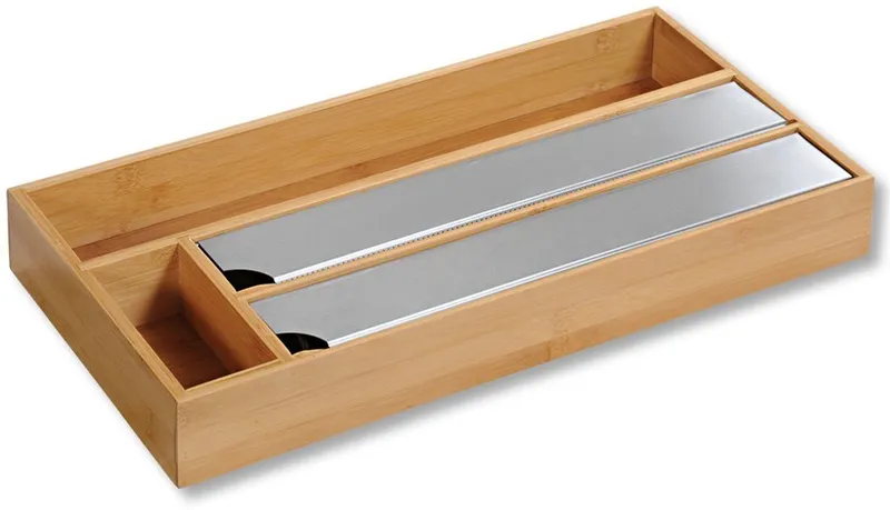 Kesper Kesper Folienspender mit 4 Fächern, 2 davon mit Abreißkanten, (1-St), für Backpapier, Alufolie, Frischhatlefolie und Kleinteile, Beige, – Produktbild 2 von 4