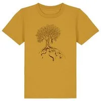 Life Tree Life-Tree Shirt aus Biobaumwolle Fairwear für Kids "Hanging On" in verschiedenen Farben, Ocre, – Produktbild 1 von 1