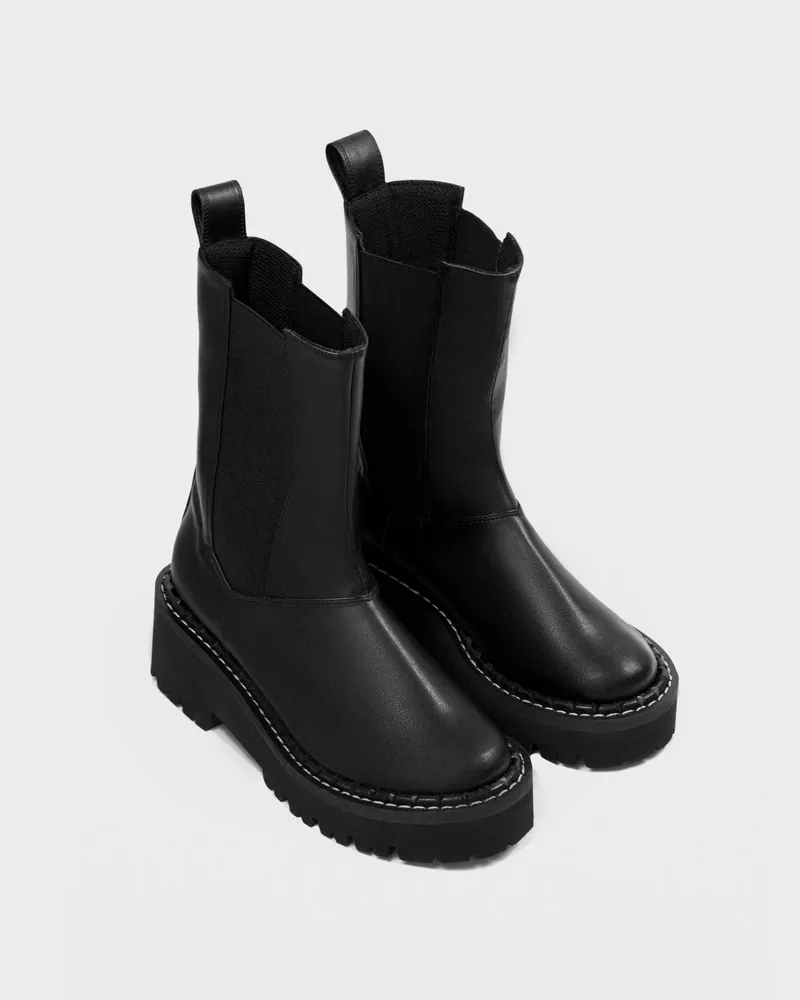 BOHEMA BOHEMA Damen vegan Chelsea-Stiefel Riot Schwarz, Schwarz, – Produktbild 1 von 2