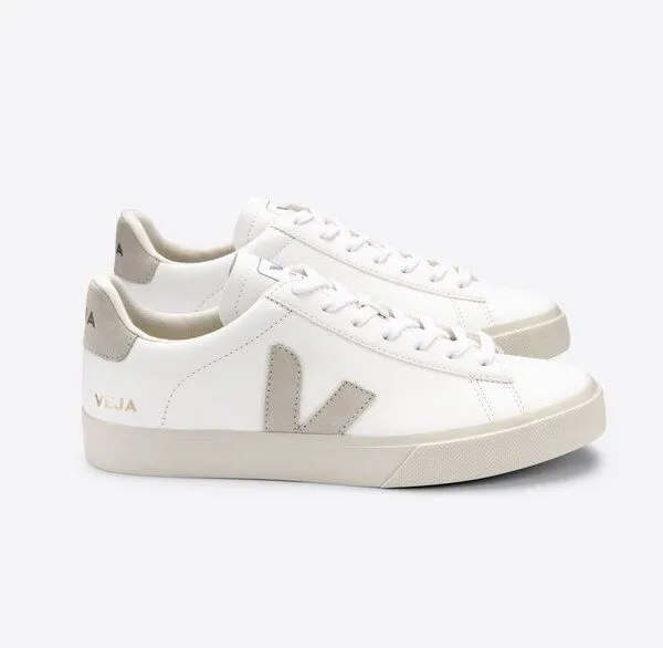Veja Veja Sneaker Damen - Campo Chromefree, Weiß (extra white natural suede), – Produktbild 3 von 6