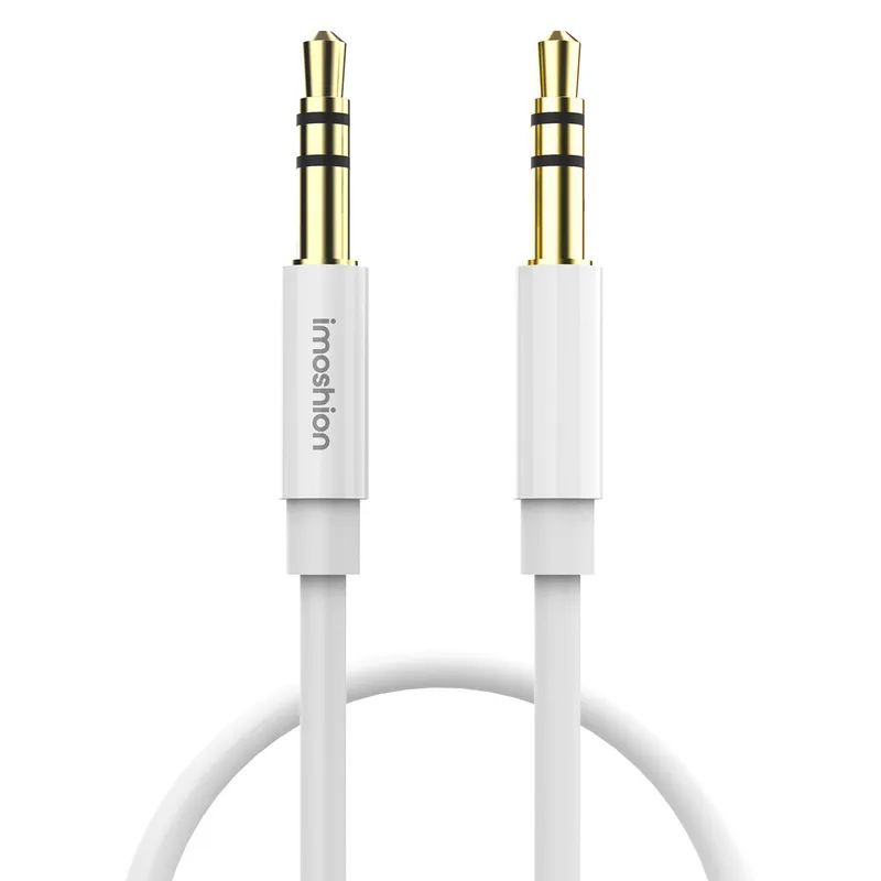 imoshion imoshion AUX-Kabel - 3,5 mm/Kabel für Audiobuchse- Stecker auf Stecker - 1 Meter, Weiß, – Produktbild 1 von 1