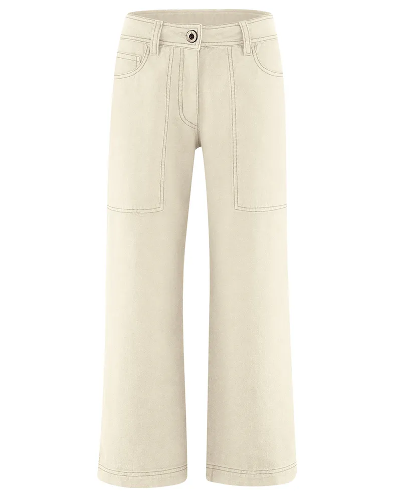 HempAge Hempage Damen vegan Culotte Modern Natural, Weiß, – Produktbild 1 von 2