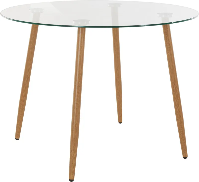 OTTO home Essgruppe Miller, (Set, 5-tlg), Glastisch mit 4 Stühlen (Kunststoffschale), Weiß, – Produktbild 4 von 5
