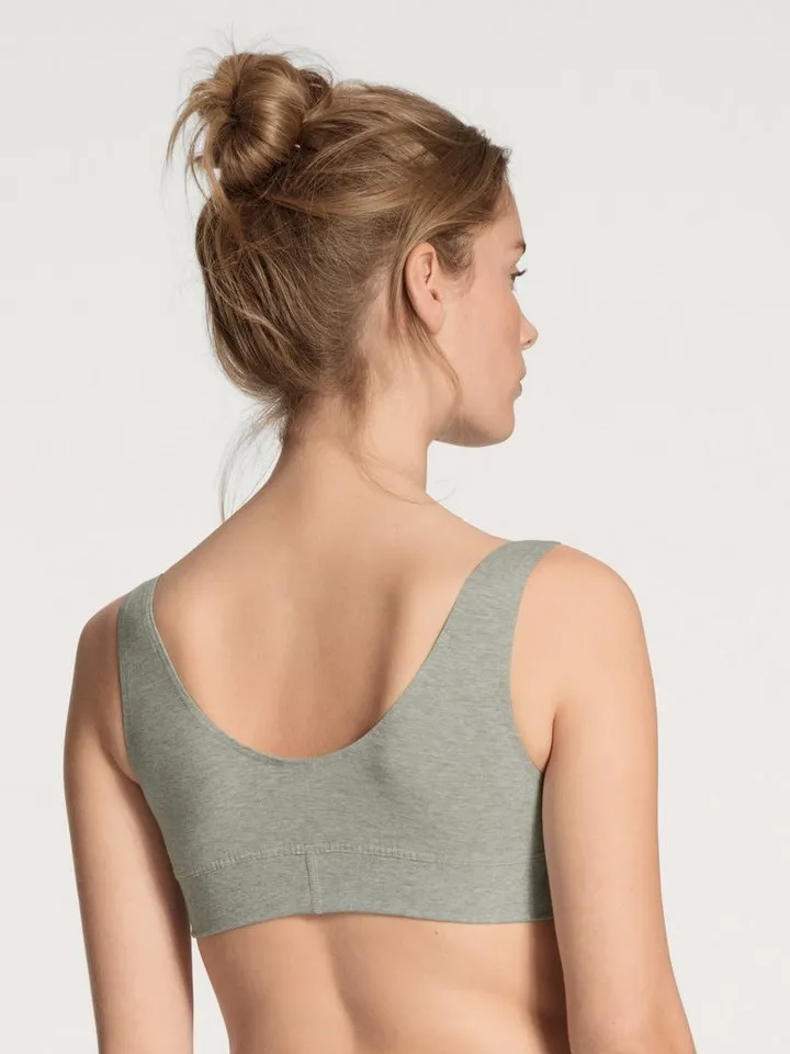 CALIDA CALIDA Bustier Elastic Damen (1-tlg) weicher Softbund, breite Träger und natürlicher Halt, Grau, – Produktbild 4 von 5