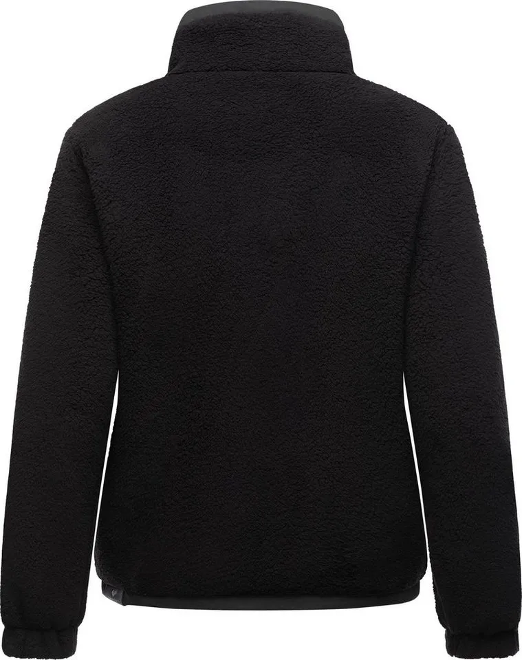 ragwear ragwear Plüschjacke Nordicka Sportliche Kapuzenjacke mit Kunstleder-Elementen, Schwarz, – Produktbild 1 von 3