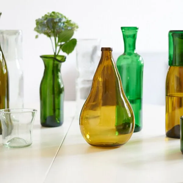SAMESAME SAMESAME Bauchige Upcycling Vase aus Bierflasche – Produktbild 4 von 4