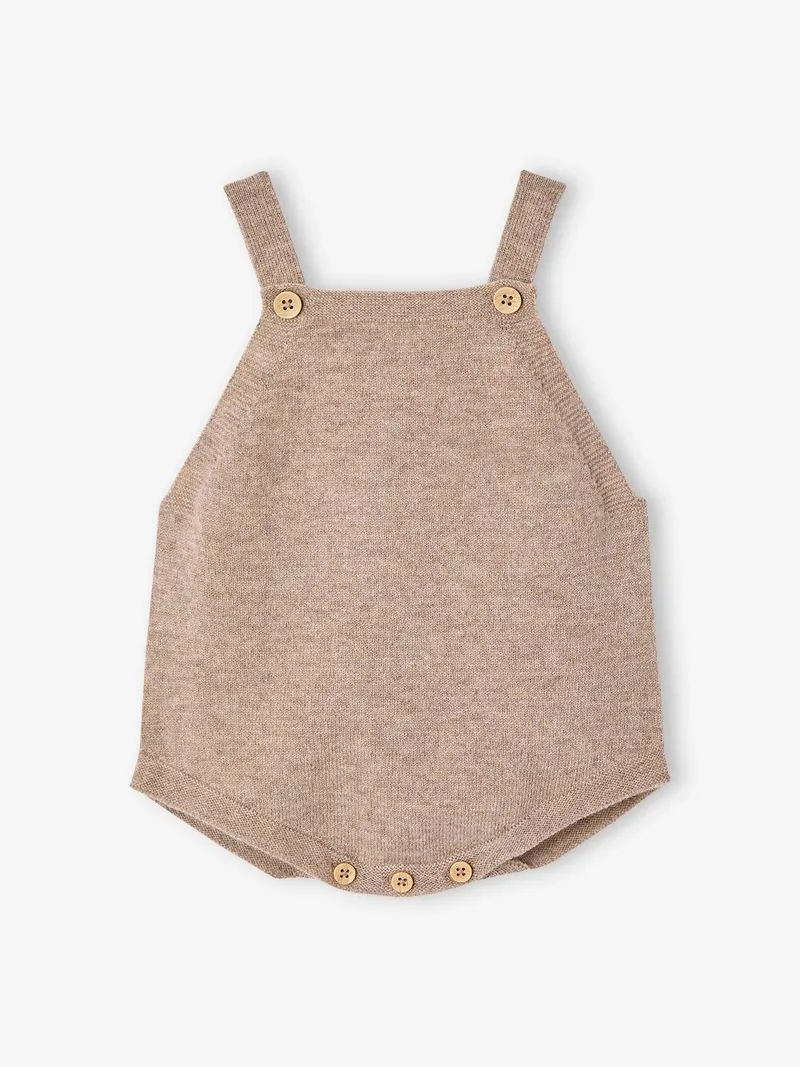 Envie De Fraise Baby Strick-Einteiler aus Merino und Kaschmir ENVIE DE FRAISE personalisierbar, Beige meliert, – Produktbild 4 von 4