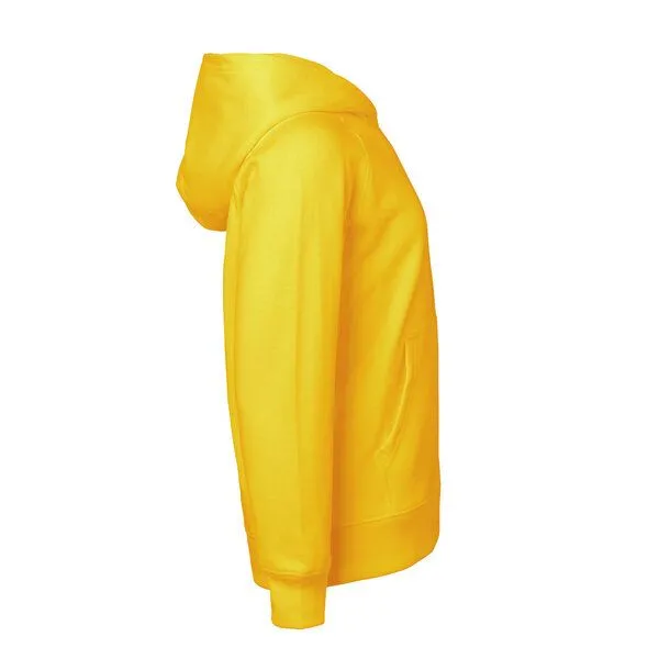 HANDGEDRUCKT HANDGEDRUCKT "Galopp" Kinder Hoody aus reiner Biobaumwolle (kbA) Pferd, Yellow, – Produktbild 3 von 4