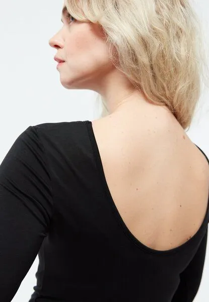 Givn Berlin Givn Berlin Longsleeve GBMIMI aus TENCEL mit tiefem Rückenausschnitt, Black (tencel), – Produktbild 3 von 4