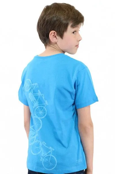 Spangeltangel Spangeltangel Kinder-T-Shirt "Fahrräder" blau, Siebdruck, bedrucktes Shirt, Kindermode, Blau, – Produktbild 2 von 2