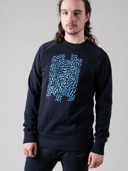 FANTASTIC REALITY STUDIOS Fantastic Reality Studios The Ocean Raglan Sweatshirt – Bio-Baumwolle, Unisex, Blau, – Produktbild 4 von 4