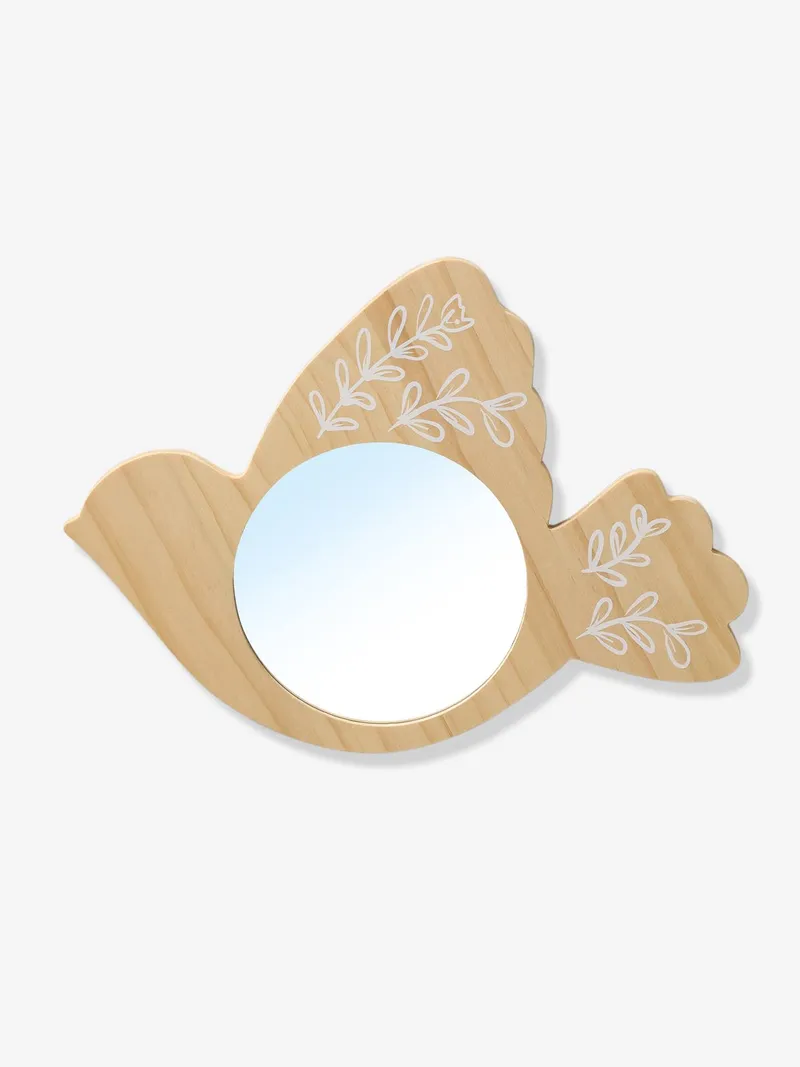 Vertbaudet Spiegel VOGEL aus Holz, Braun, – Produktbild 1 von 3