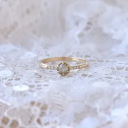 Eppi Eppi Goldring mit gelben Salt'n'Pepper Diamant Granella – Produktbild 1 von 1