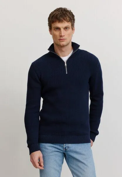 recolution Herren Strickpullover aus Bio-Baumwolle - HELANTIUM - recolution, Dark navy (blau), – Produktbild 4 von 4