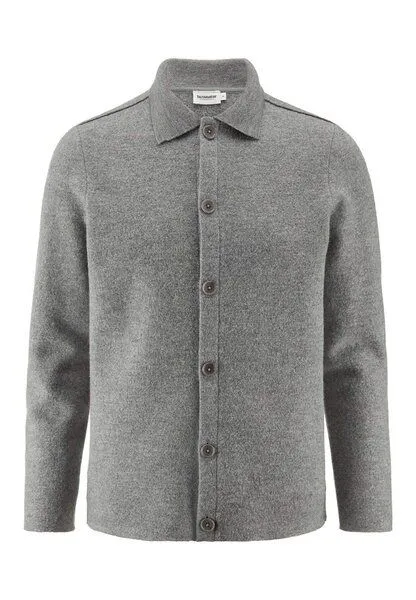 hessnatur hessnatur Strickjacke Regular aus reiner Bio-Merinowolle, Grau, – Produktbild 3 von 4
