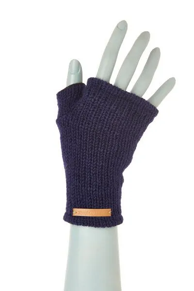 short'n'pietz short'n'pietz Handstulpen aus Schurwolle für Kinder, handgestrickt, Dunkelblau, – Produktbild 1 von 1