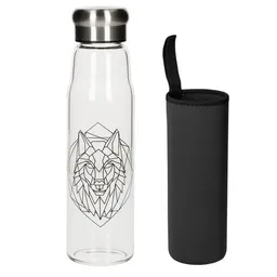 elasto elasto Glasflasche 0,55 Liter Trinkflasche Borosilikatglas mit Neoprentasche – Produktbild 1 von 1