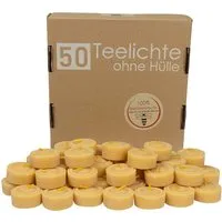 50er Pack Teelichter aus Bienenwachs, ohne Hülle – Produktbild 1 von 1