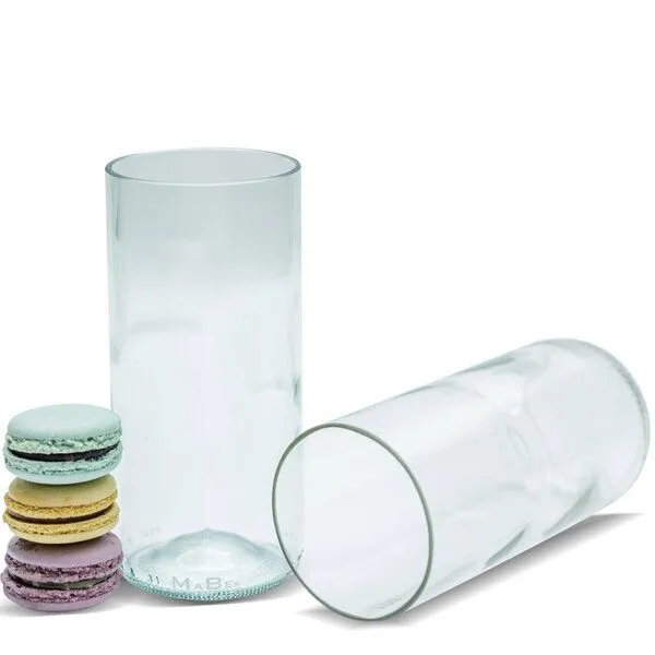 MaBe MaBe Glas handgefertigt aus leergetrunkenen Weinflaschen 400ml, Transparent, – Produktbild 1 von 4