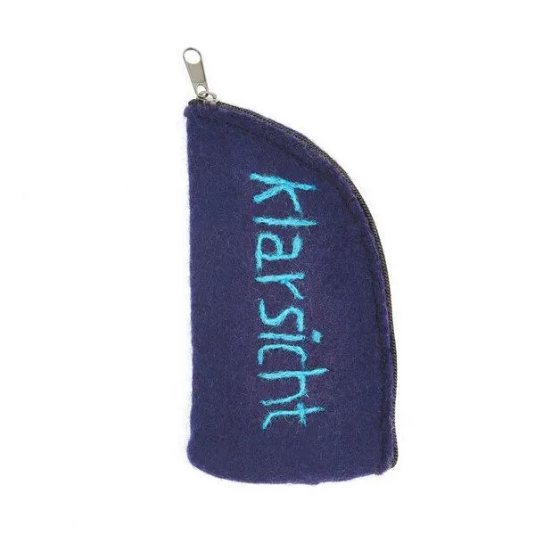 short'n'pietz short'n'pietz handgefilztes Brillenetui, Klarsicht-blau, – Produktbild 1 von 1