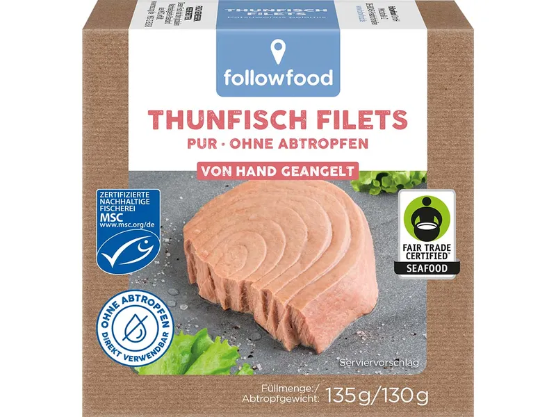 followfood followfood Thunfisch-Filets pur, 135 g – Produktbild 1 von 1