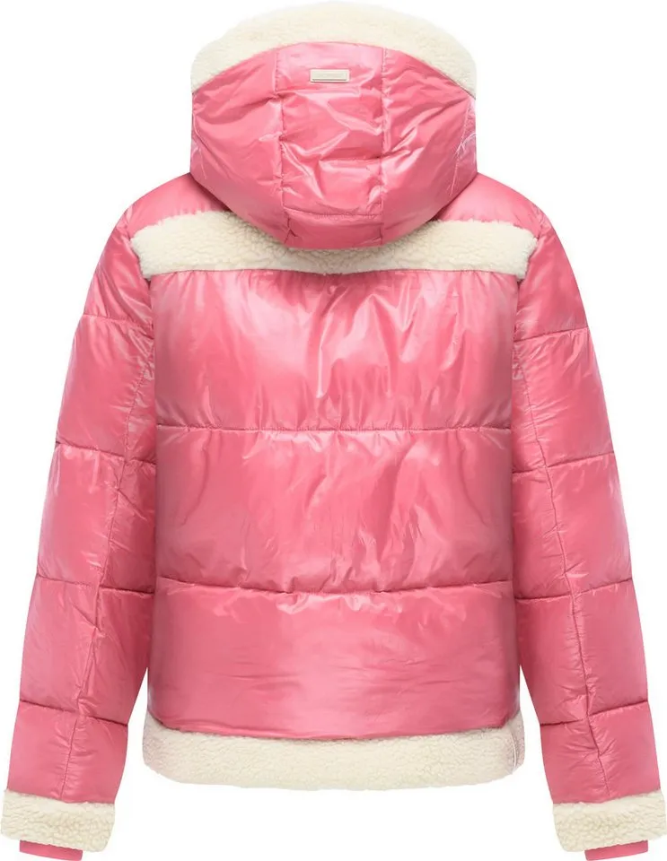ragwear ragwear Winterjacke Editah Shiny YOUMODO Jacke mit Plüsch-Details und glänzender Optik, Rosa, – Produktbild 4 von 5