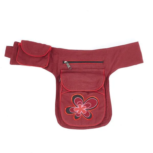 short'n'pietz short'n'pietz handgenähte Gürteltasche mit verstellbarem Gürtel, Rot, – Produktbild 2 von 8