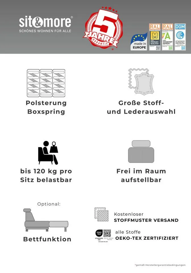 sit&more Hocker Ascara, Braun, – Produktbild 3 von 4