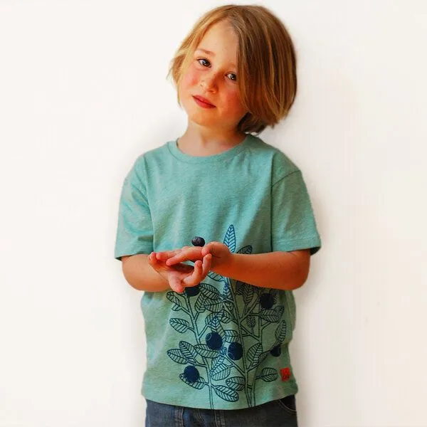Cmig Cmig Kinder T-Shirt Blaubeere, Grün-meliert, – Produktbild 4 von 4