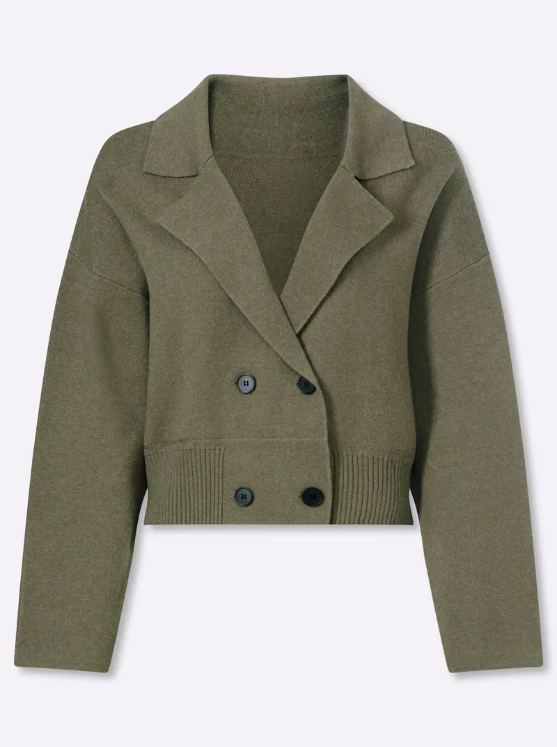 heine Strickjacke khaki-meliert, Khaki-meliert, – Produktbild 1 von 2