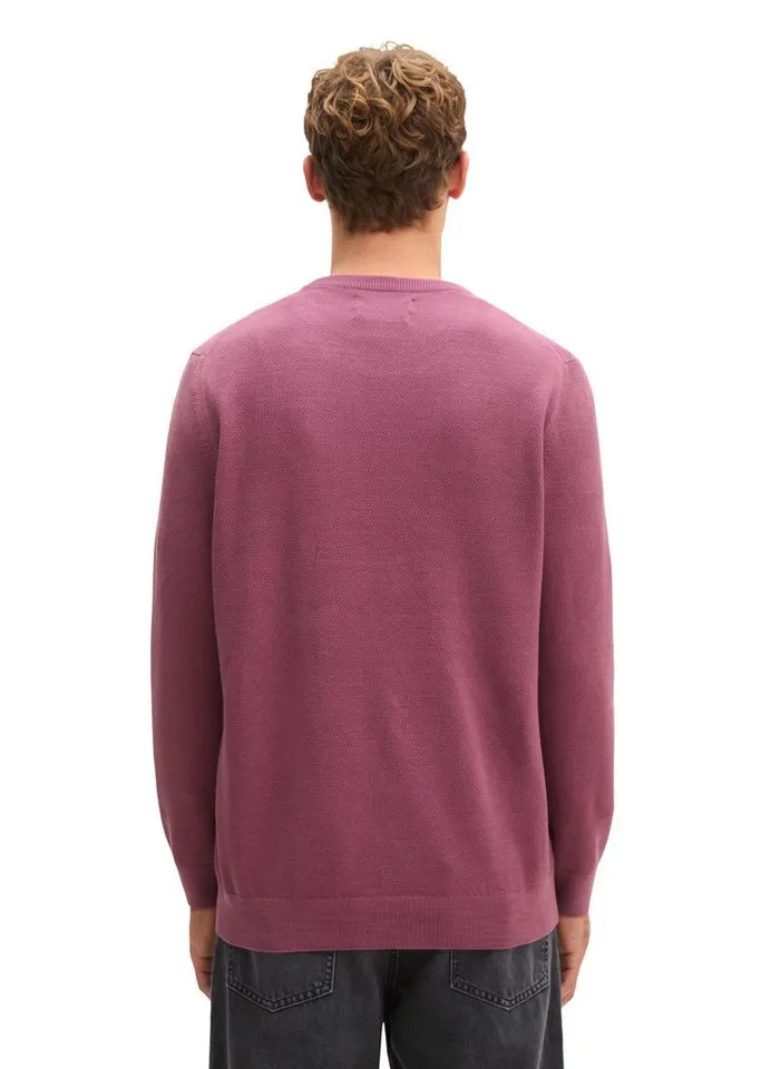 Marc O'Polo Marc O'Polo Rundhalspullover regular aus Bio-Baumwoll-Piqué, Rot, – Produktbild 2 von 5