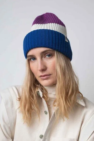 Kiwistories Strickmütze Merinowolle, Lila blau, – Produktbild 1 von 2