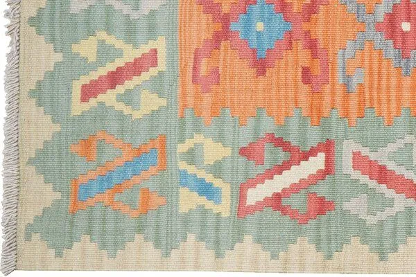 Rugtales Kelim Gashgai Orange „Rugtales“ aus Schurwolle, 85x282 cm, Orange, – Produktbild 4 von 4