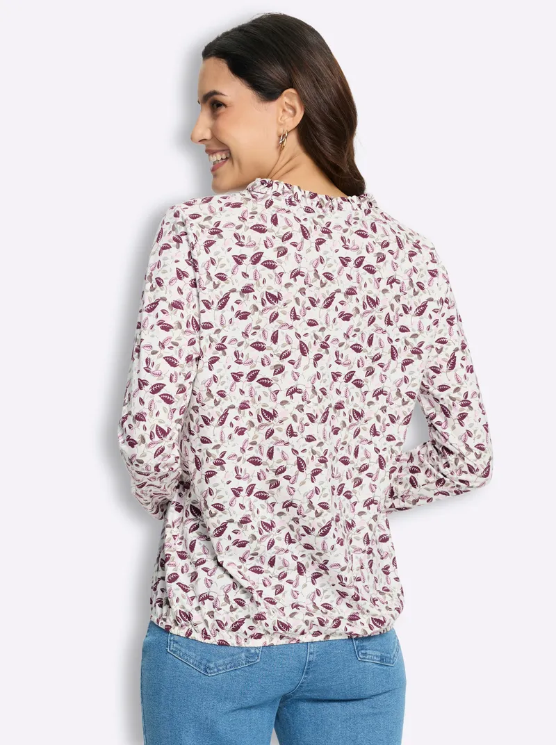 Witt Print-Shirt ecru-burgund, Ecru-burgund, – Produktbild 2 von 2