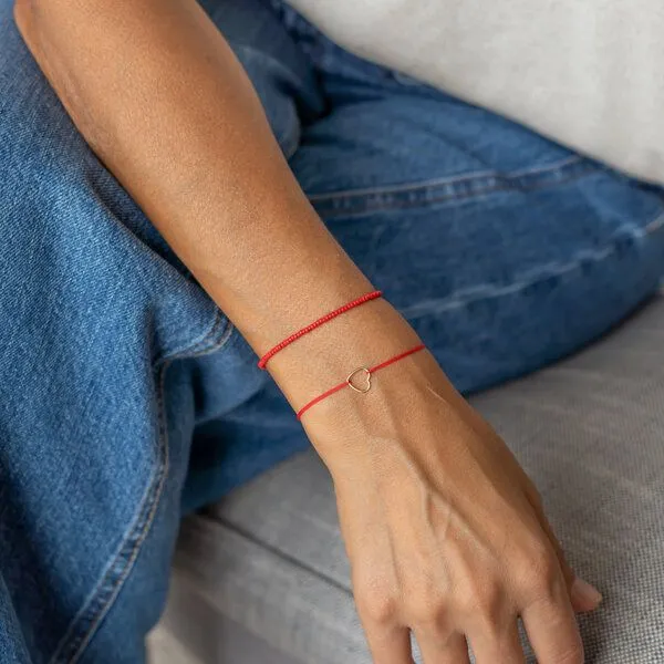 juni juni Rotes Armband Set mit Herzarmband "Pure Love" - handgemacht in Deutschland – Produktbild 1 von 4