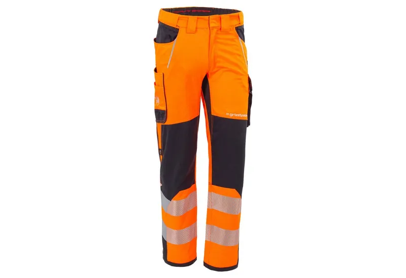 Qualitex Workwear Arbeitsbundhose modern Warnschutz-Arbeitshose (PSA Kat 2) aus Lyocell,Cordura&Stretch (2-tlg) funktionale Werkstatthose mit 13 Taschen - Atmungsaktiv - Dehnbund, Schwarz, – Produktbild 2 von 4