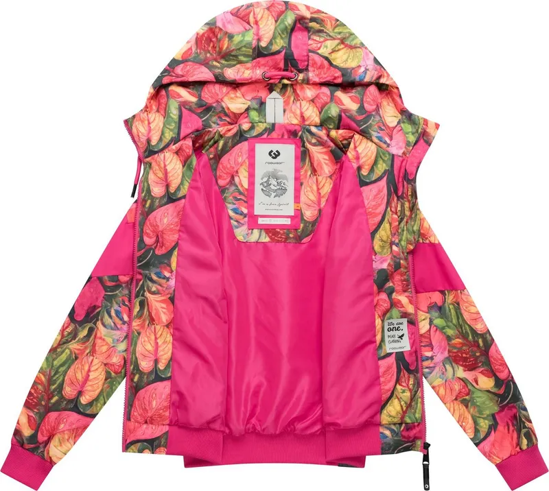 ragwear ragwear Outdoorjacke Nuggie Block Flower modische Damen Freizeitjacke mit floralem Print, Bunt, – Produktbild 1 von 5