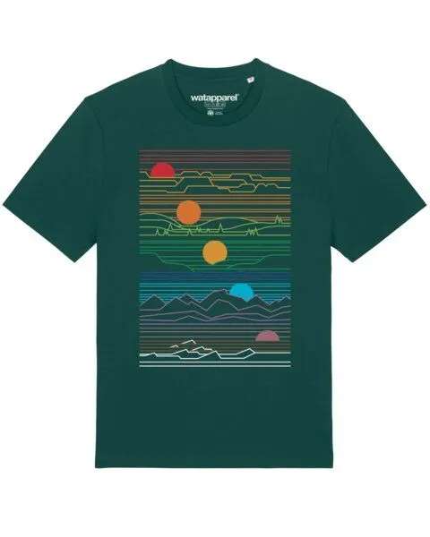watapparel watapparel T-Shirt Unisex Sun And Moon, Glazed green, – Produktbild 1 von 3