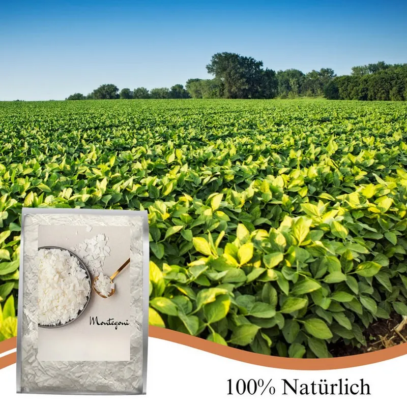 Montegoni Duftkerze 100% natürliches Sojawachs für Kerzen (ohne Zusatzstoffe Premium, 2-tlg., Kerzenwachs für die Kerzenherstellung aus biologischem Anbau), Rein natürlich Sojawachsfloken – Produktbild 4 von 5