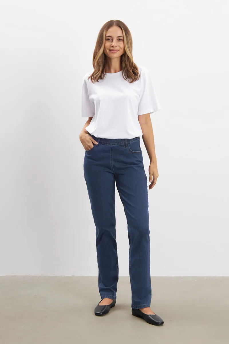 LAURIE LAURIE Damen vegan Jeans Kelly Regular Mittellang Dunkelblau, Extra dunkelblau, – Produktbild 2 von 2