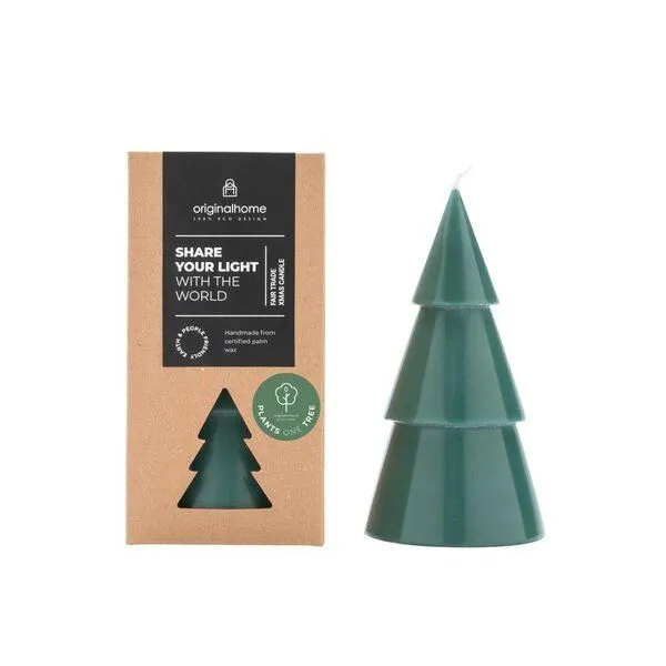 Originalhome Originalhome Natürliche Weihnachtskerze Tannenbaum aus Pflanzenwachs, L, Grün (forest), – Produktbild 1 von 1