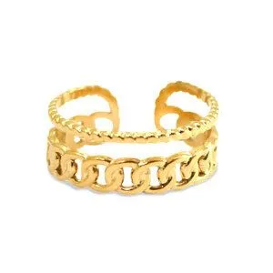 ELEKTROPULLI Größenverstellbarer Ring Ø17mm von Elektropulli, Gold, – Produktbild 5 von 8