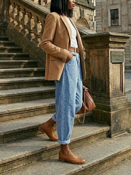 Will's Vegan Shop Will's Vegan Shop Weit geschnittene Oxford Brogues, Brown, – Produktbild 1 von 4