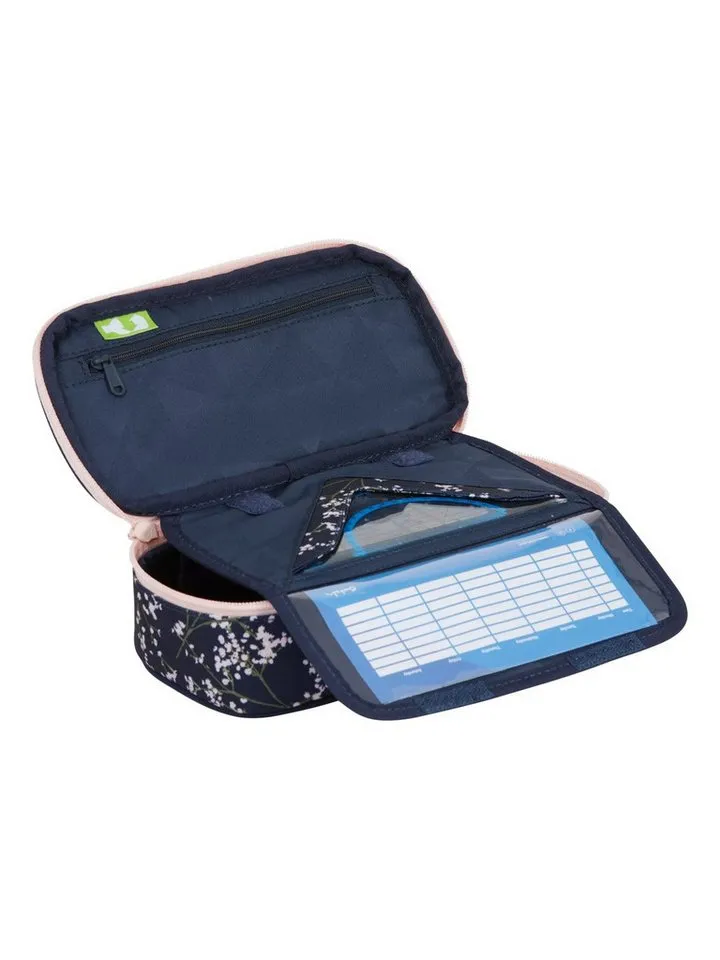 Satch Satch Federmäppchen Schlamperbox, (1-tlg), inklusive Geodreieck und Stundenplan, Blau, – Produktbild 7 von 8