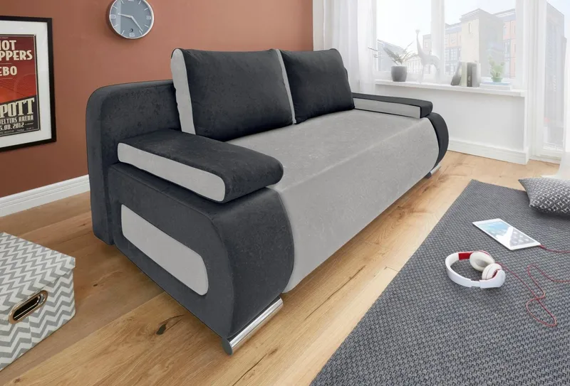 COLLECTION AB Schlafsofa Moritz B: 200 cm, Liegefl. 142x200 cm, Gästebettfunktion, frei stellbar, Wohnkomfort, Grau, – Produktbild 2 von 8